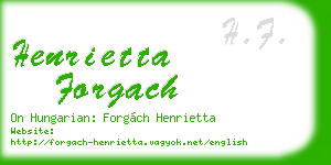 henrietta forgach business card