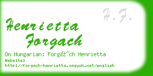 henrietta forgach business card